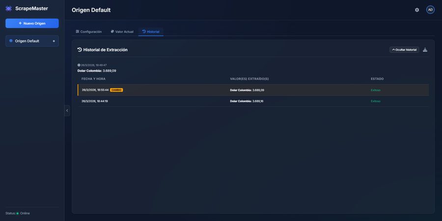 ScrapeMaster — Herramienta de extracción y monitoreo de datos web